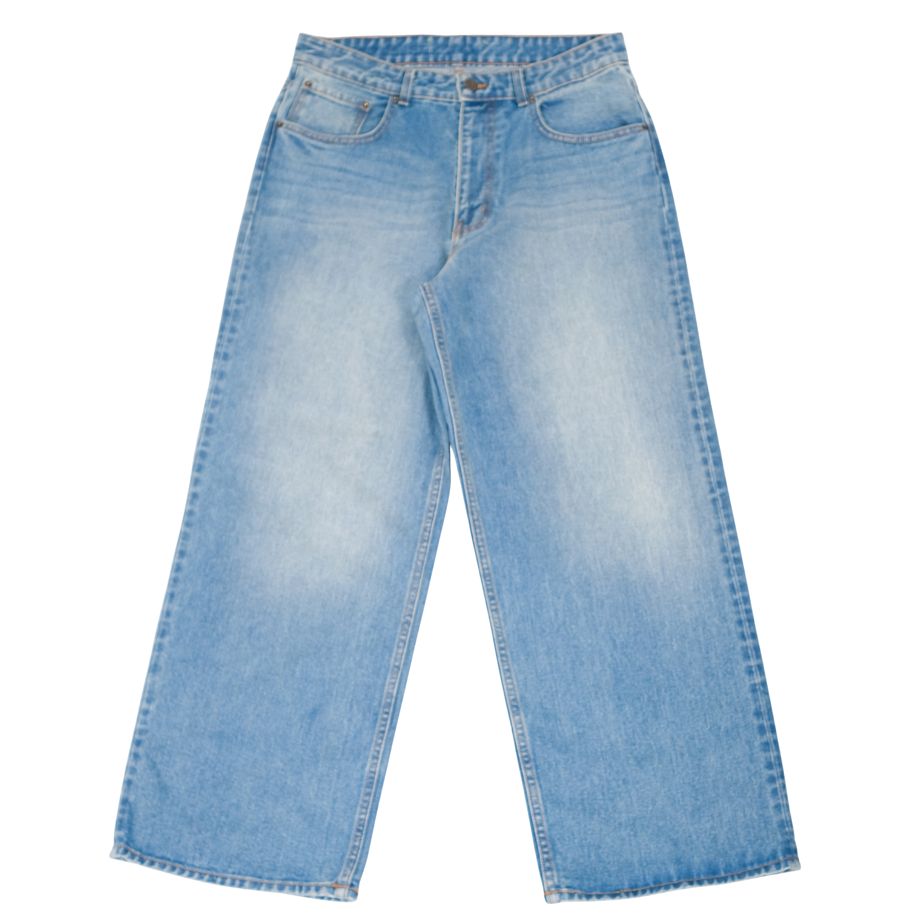 BLUE WASHED STRAIGHT DENIM